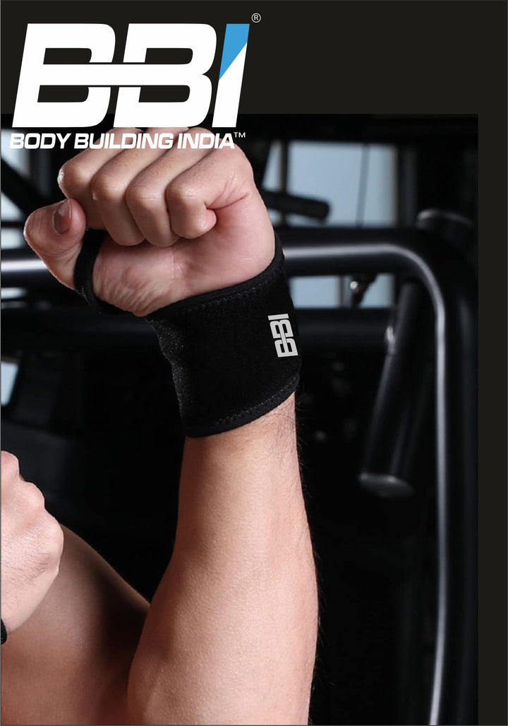 BBI Wrist Wrap with Thumb Support provides stability and protection for weightlifting and workouts. Durable design ensures a secure fit for enhanced performance.